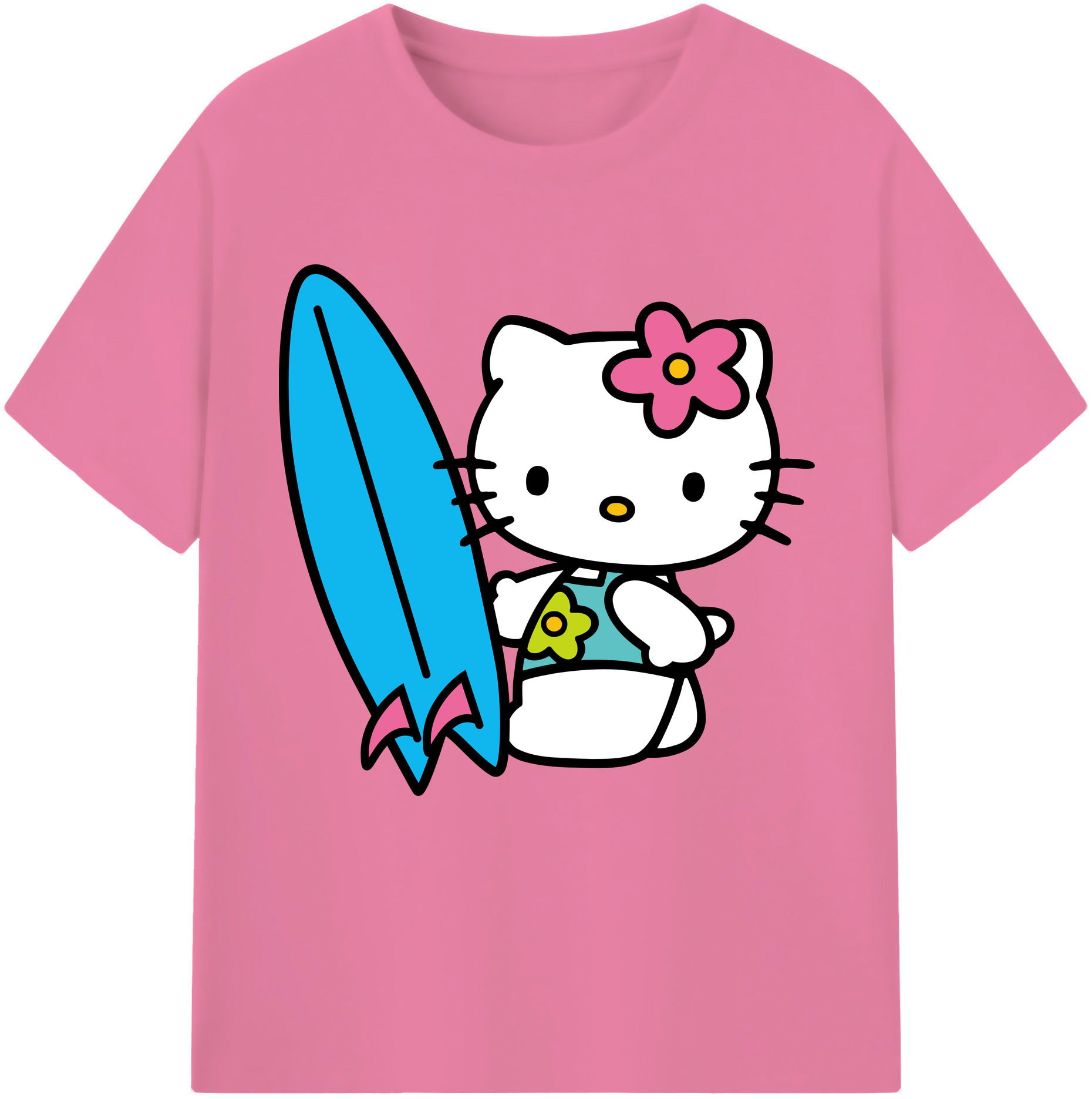 （画像用） Hello Kitty ハローキティ 綿100％半袖Tシャツ（フロントプリント）